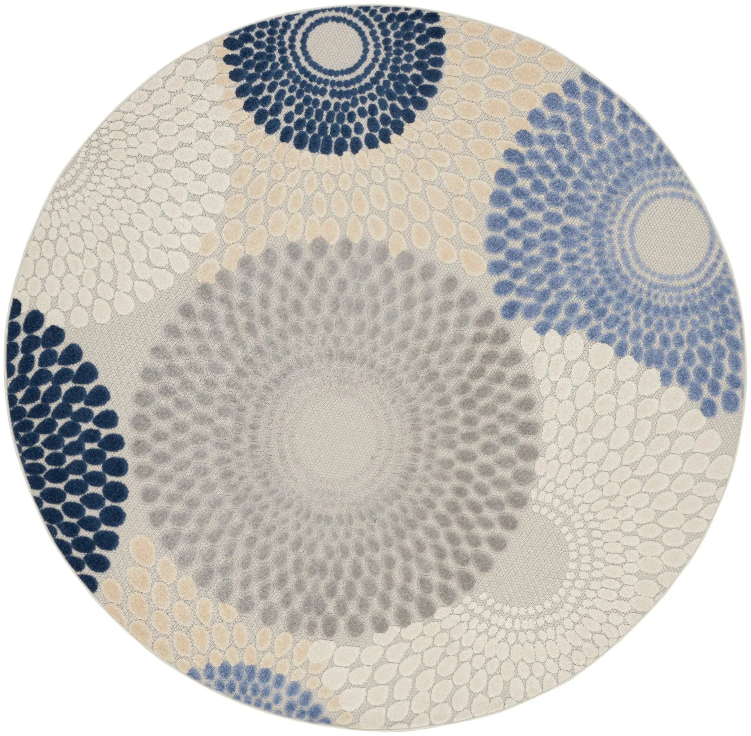 Aloha Blue/Grey Modern Indoor/Outdoor Rug