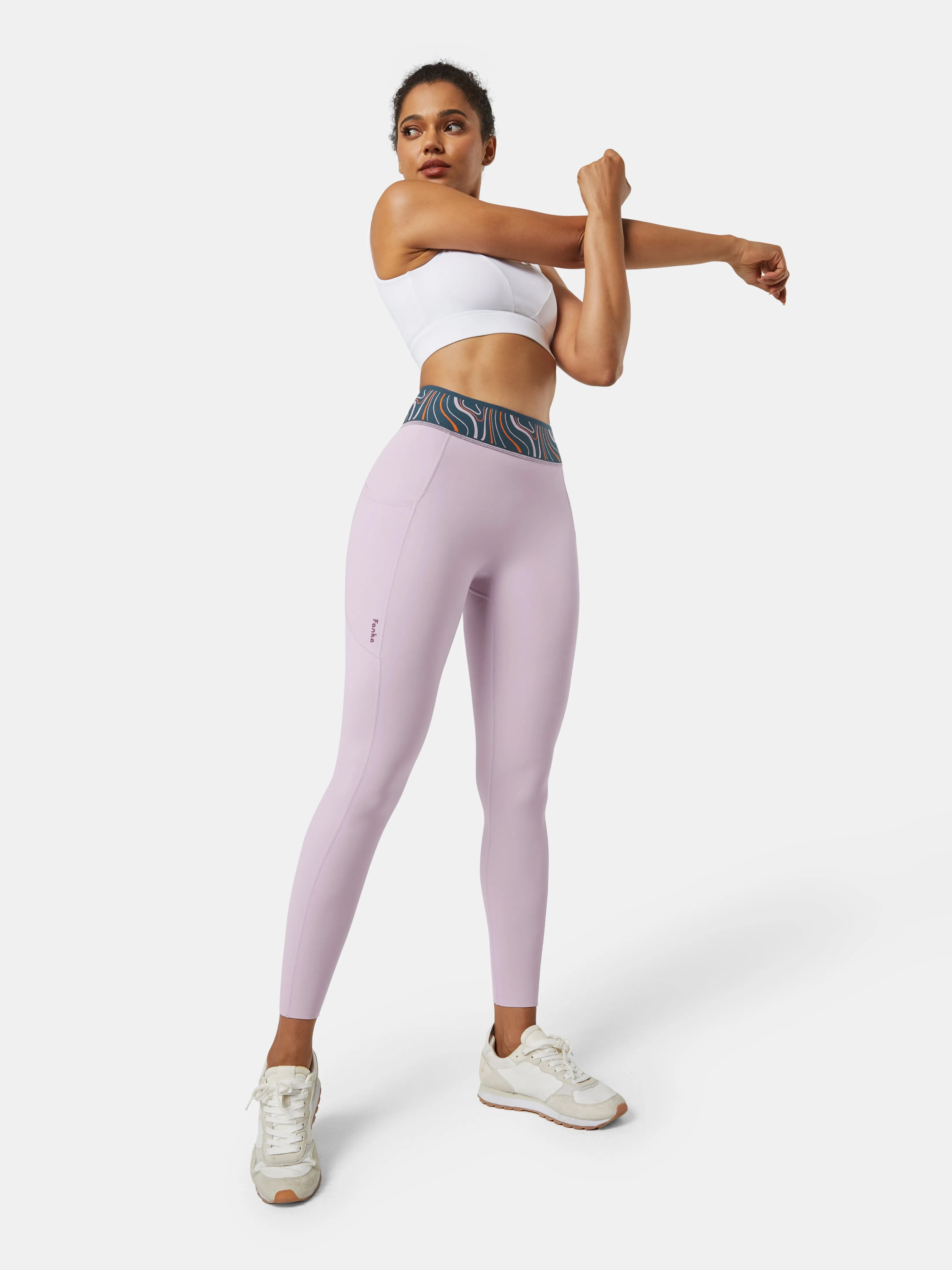 Body Sculpt Patterned Waistband Leggings