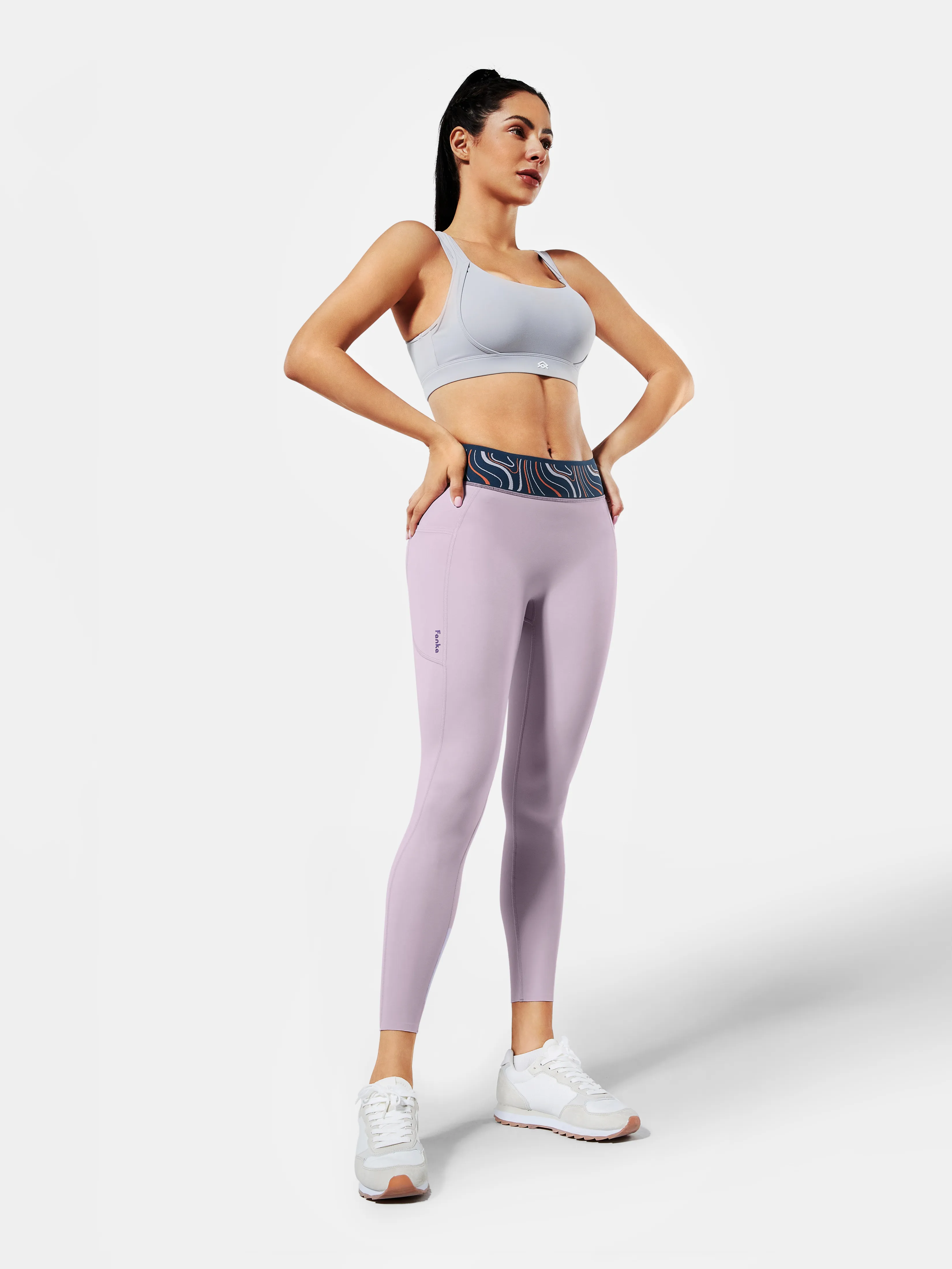 Body Sculpt Patterned Waistband Leggings