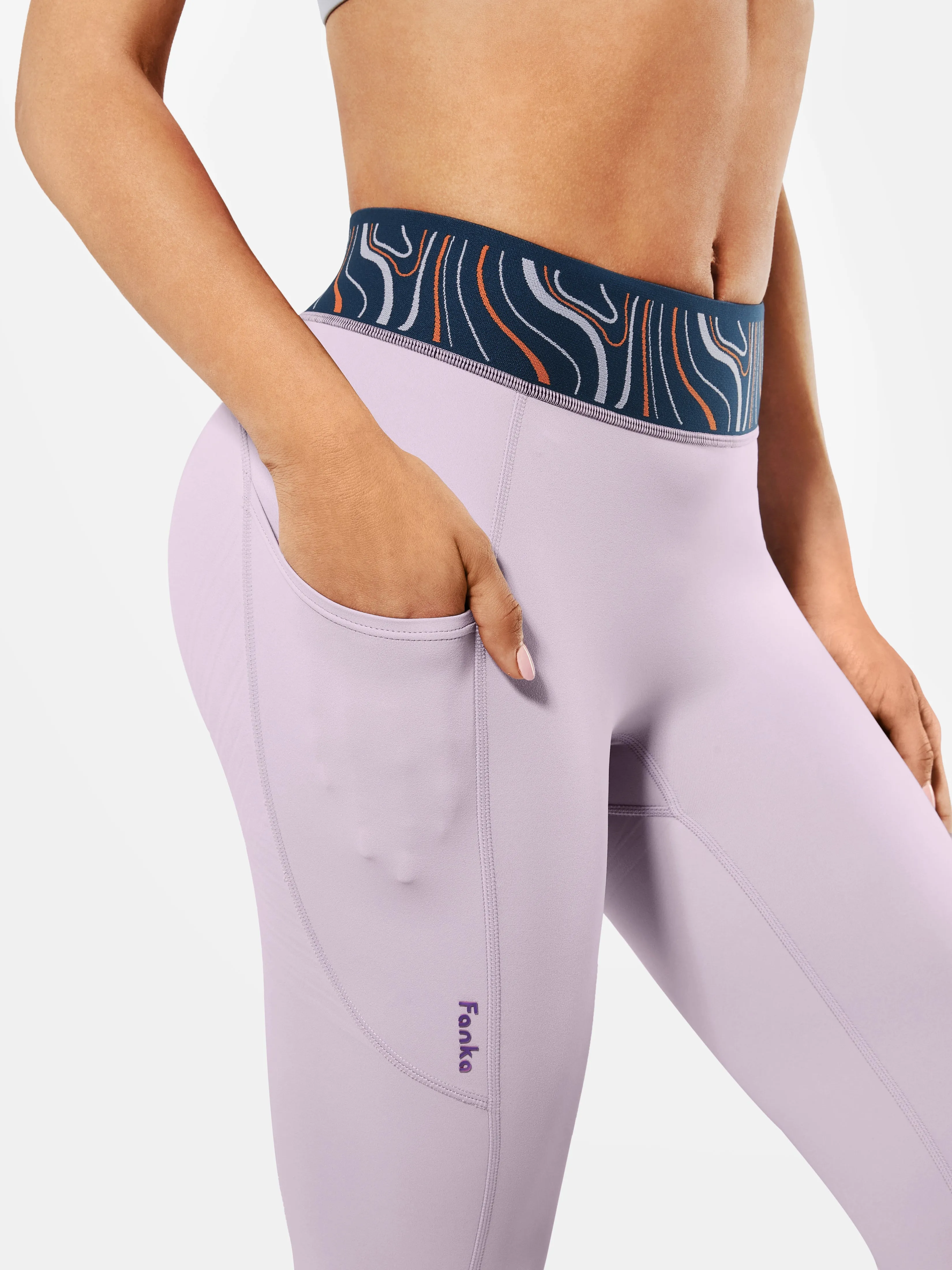 Body Sculpt Patterned Waistband Leggings