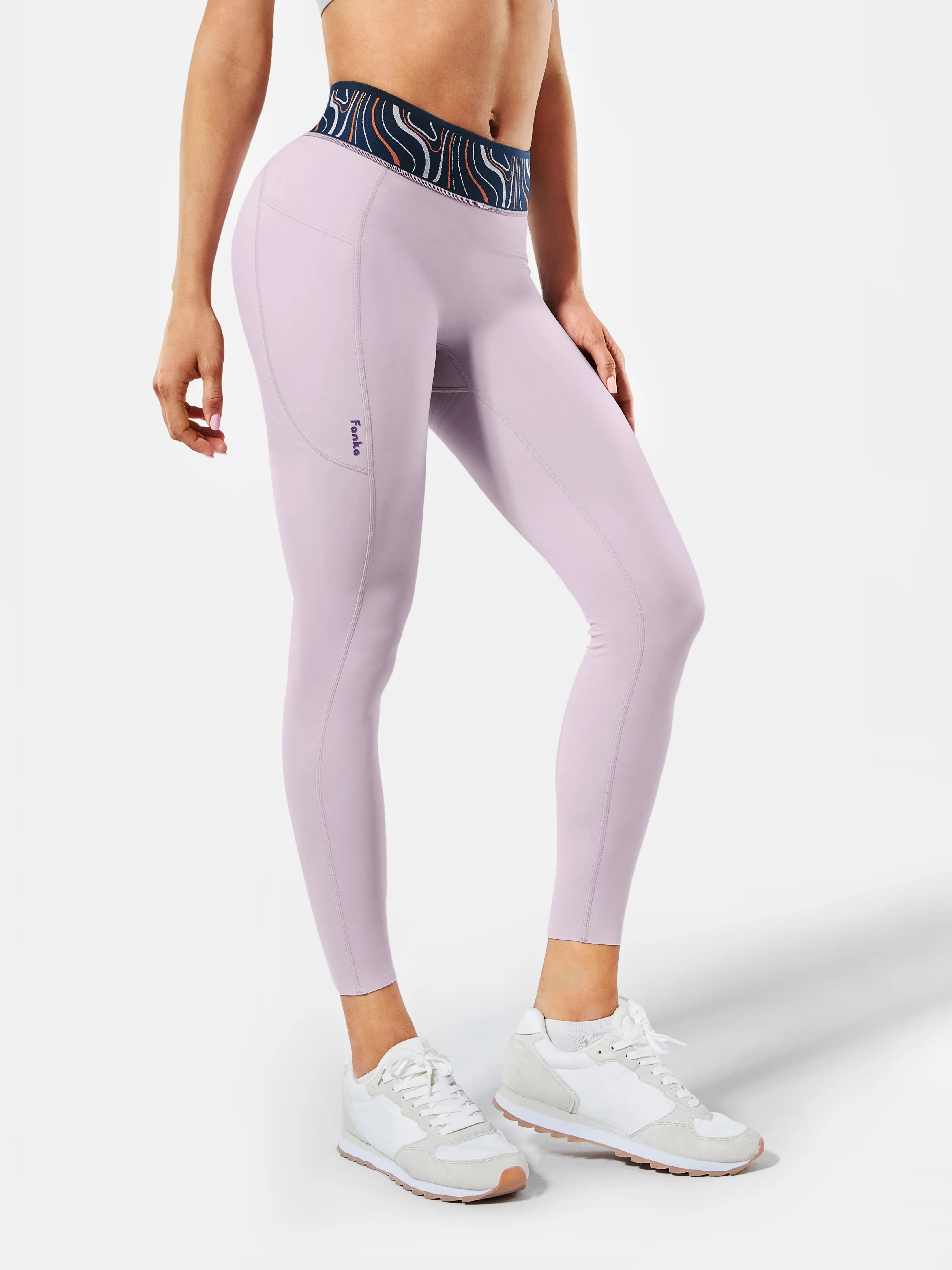 Body Sculpt Patterned Waistband Leggings