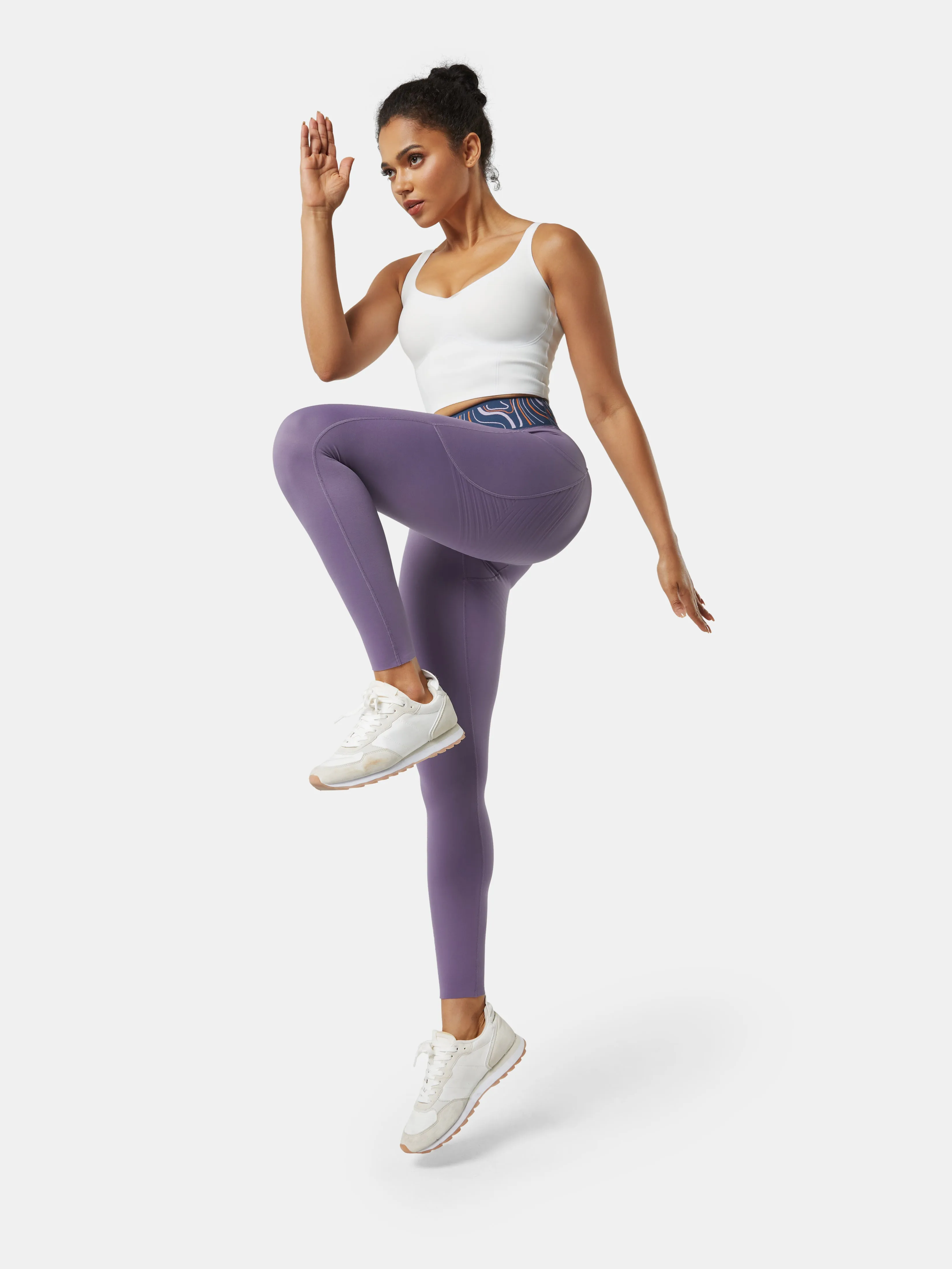Body Sculpt Patterned Waistband Leggings