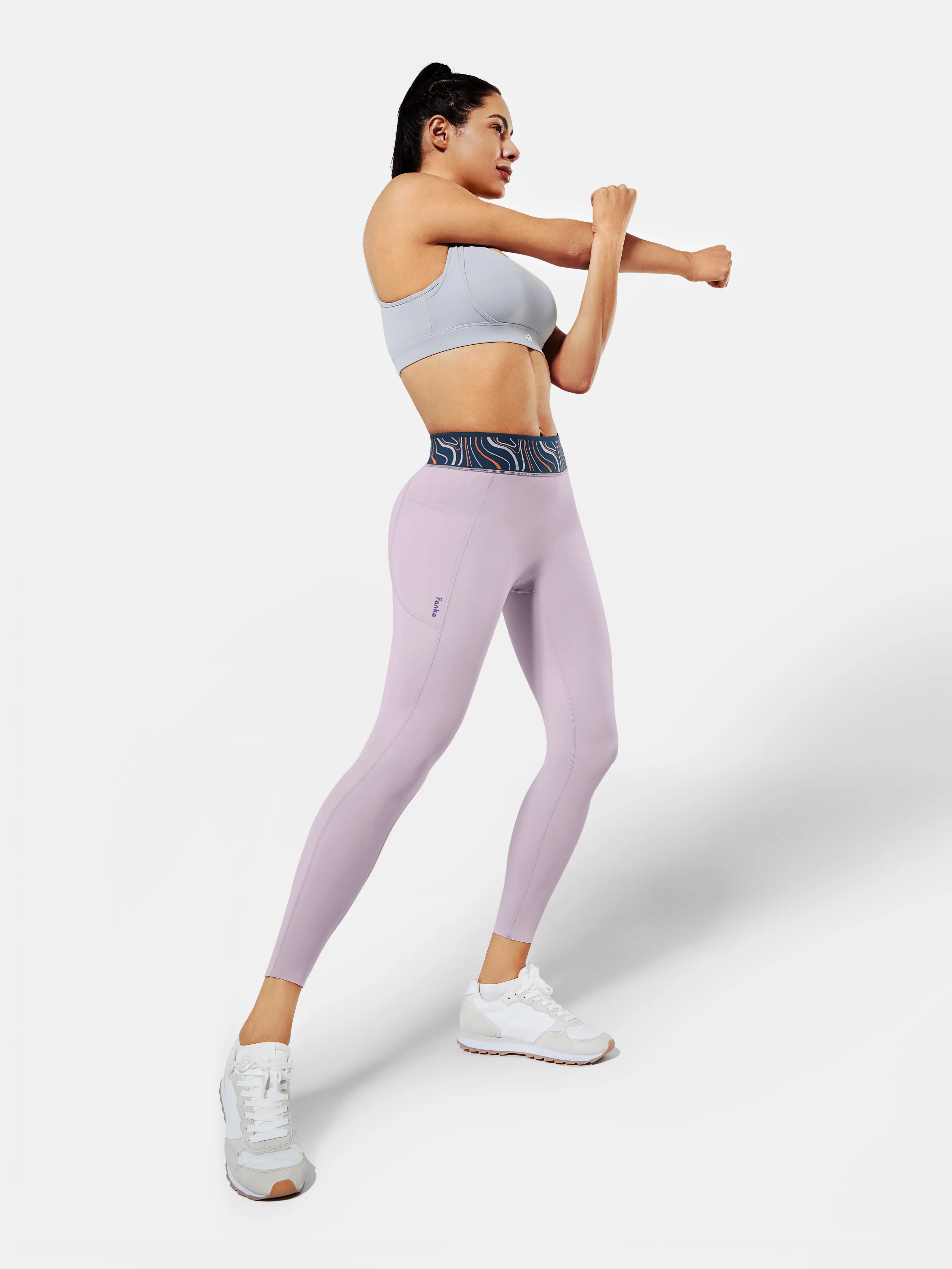 Body Sculpt Patterned Waistband Leggings