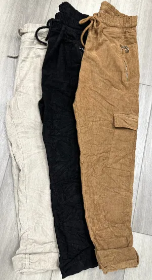Fine Corduroy Cargo Jogger