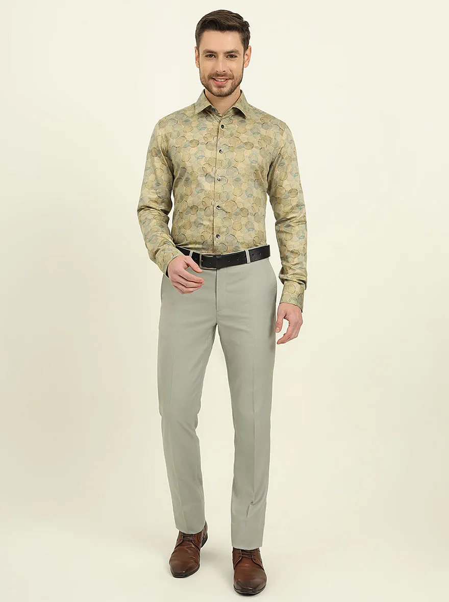 Golden & Green Printed Slim Fit Party Wear Shirt | Wyre