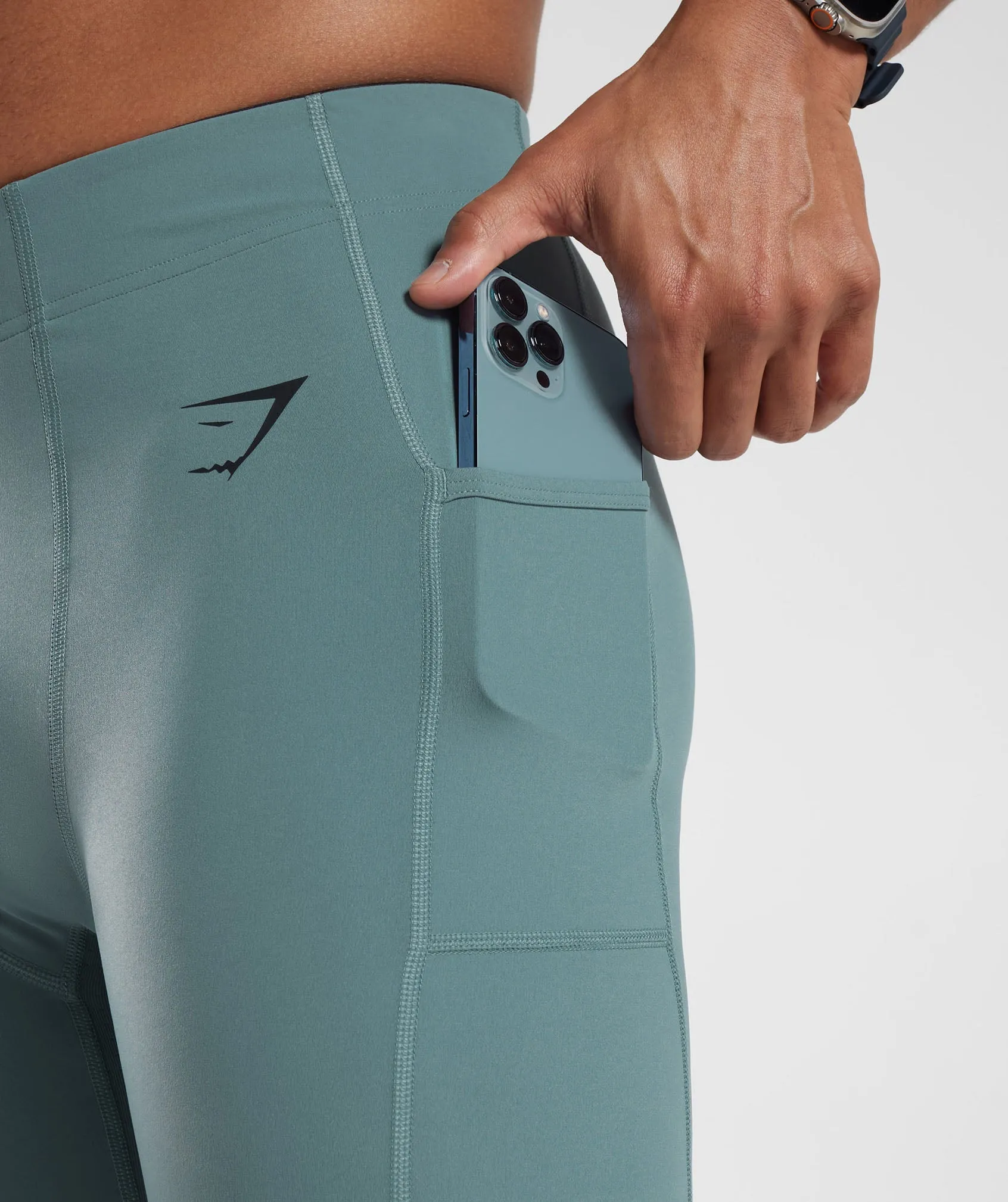Gymshark Control Baselayer Leggings - Thunder Blue