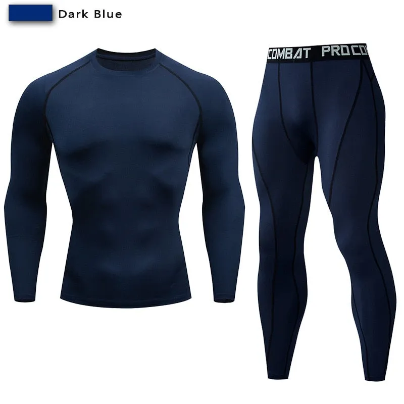 Men's Compression Sport Suit Quick Dry Running Set Clothing Sports Outdoor Joggers Training Gym Fitness Tracksuit Sportswear Kit