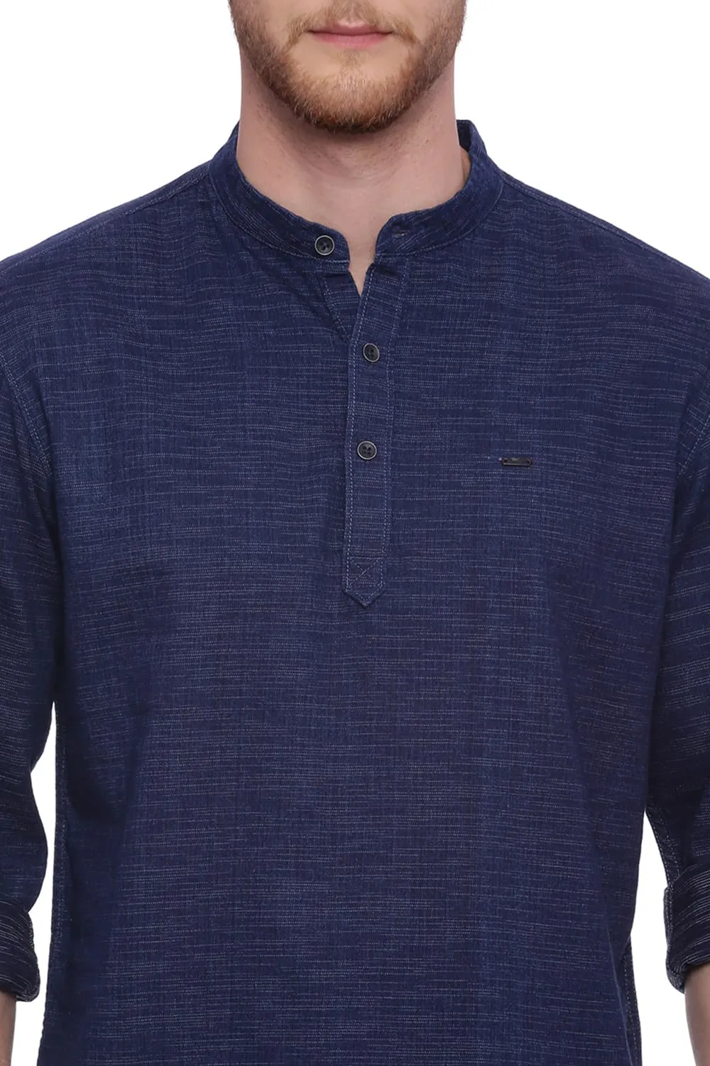 Slim Fit Indigo Dobby Shirt