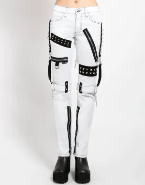 STUDDED BONDAGE PANT WHITE